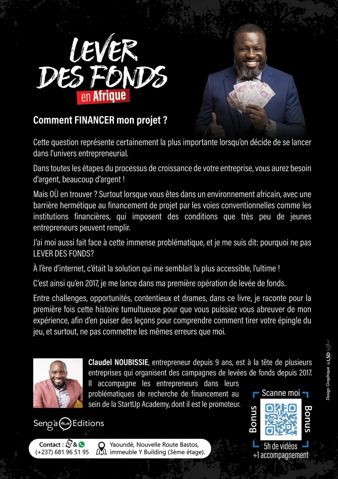 Quatrième de couverture de « Lever des fonds en Afrique », Dr Claudel NOUBISSIE. Présentation de l’ouvrage et de son auteur.
