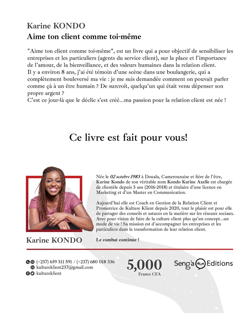 Quatrième de couverture de Aime ton client comme toi-même