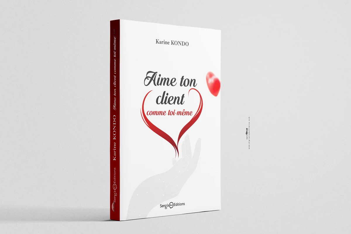 Mockup officiel du livre Aime ton client comme toi-même, montrant sa couverture et sa tranche